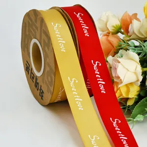 Sweet Love Printed Ribbon Roll Set for Gift Wrapping Bouquet Flower Decoration DIY Craft
