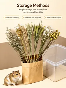 Hamster cage decoration dried flowers natural plant bouquet for small pets landscaping