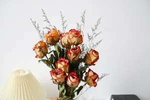 Details of vintage air-dried natural rose flower bouquet, perfect for home decor and photography.