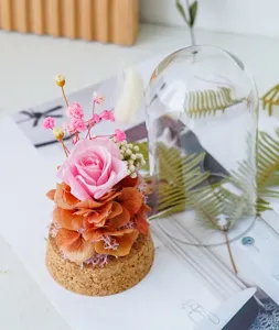 Preserved rose eternal flower glass dome gift home decor romantic birthday present!