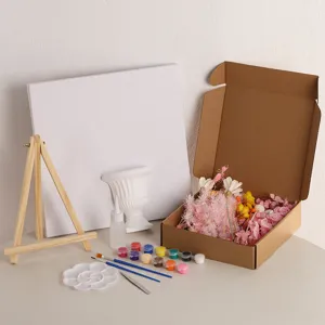 French style 3D oil painting preserved flower bouquet DIY material kit for creative art.