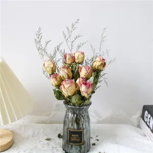 Natural dried rose flower bouquet retro home decoration photography props gift set