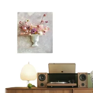 French 3D dried flower wall art DIY kit with urn vase, elegant home decor and craft gift.