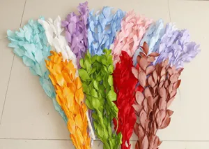 Colorful preserved orange leaves dried flower bunches for home decor, wedding and DIY floral art.