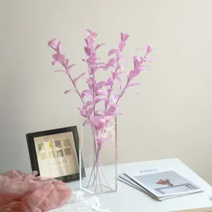 Preserved pink ruscus leaves dried flower bouquet for home living room decor and DIY floral arrangement