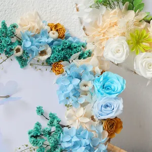 Preserved dried flower round fan DIY material kit floral arrangement gift for Mother's Day