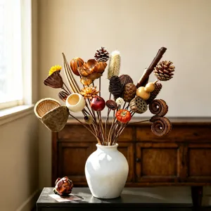 Handgemaakte natuurlijke gedroogde fruitboeket woondecoratie mix stijl fotorekwisieten