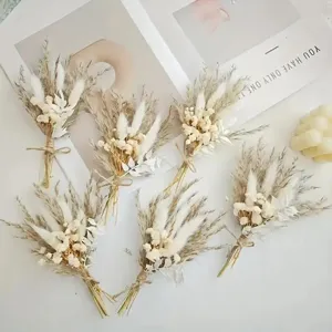 Böhmische Trockenblumen Mini Ansteckblumen Hochzeit Trauzeugen Taschenblumen Dekoration