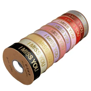 Nastro con stampa a caldo da 2.5cm confezione regalo bouquet nastro decorativo per torta.