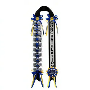 Conjunto de cinta de collar de dinero de graduación negro azul decoración fiesta de 2026