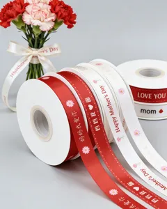 Cinta de embalaje de regalo del día de la madre tela de poliéster detalle de decoración.