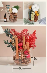 Paquete de material DIY de flores secas perfumadas a canela para decoración de interiores.