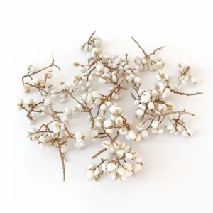 Branches de baies de suif blanches séchées naturelles pour arrangement floral DIY et détail déco.