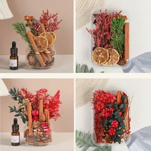 Kit de flores secas DIY de aromaterapia sin humo de canela para decoración y regalos creativos.