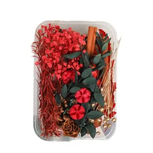 Paquete de material de flores secas para aromaterapia DIY, canela y piñas de pino.