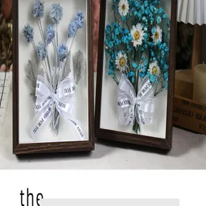 Marco de fotos de flores secas espécimen de planta decoración del hogar regalo top