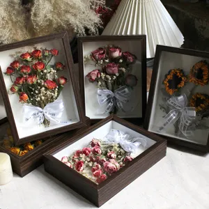 Marco de fotos flores secas madera espécimen botánico decoración hogar regalo cuadro decorativo