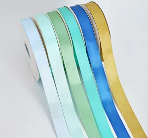 2.5cm polyester satin ribbon rolls for gift wrapping cake box baking floral decor