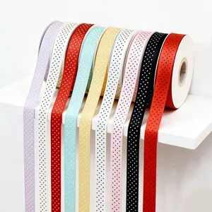Nastro a pois colorato rotolo 2.5cm largo per confezioni regalo bouquet torta decorazione
