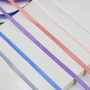 Detaillierte Ansicht bunter 0,6 cm Ripsbänder für DIY-Handarbeiten und Haarschmuck