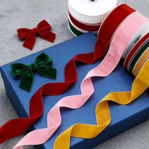 Velvet Ribbon Flocked Ribbon For Gift Wrapping Clothing Accessories Headwear Smooth Texture DIY Craft Ribbon