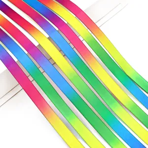 Regenbogen Gradient Polyester Band, buntes DIY Handwerk Material und Geschenkverpackung