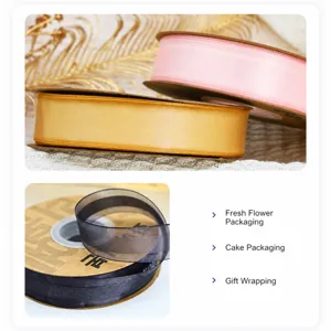 2.5cm satin edge mesh ribbon printed with JUST FOR YOU, perfect for flower and gift wrapping.