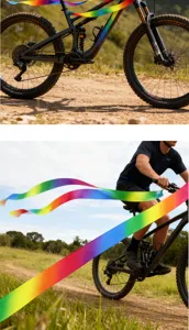 Regenbogen Farbverlauf Polyesterband fuer DIY Handwerk, Geschenkverpackung und Medaillen.