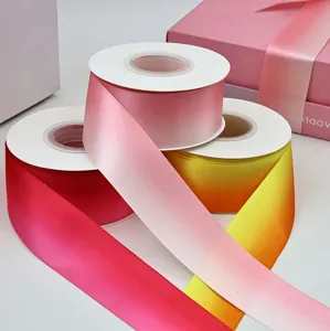 4cm gradient satin ribbon for gift wrapping, flower bouquet packaging, and DIY crafts.
