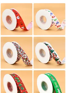 Christmas grosgrain ribbon set, perfect for holiday gift wrapping and tree decoration crafts.