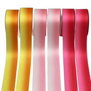 4cm gradient rainbow ribbon polyester satin ribbon for DIY crafts gift wrapping floral decor.