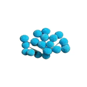 Palline di fiori secchi Craspedia blu per composizioni floreali fai-da-te e decorazioni.