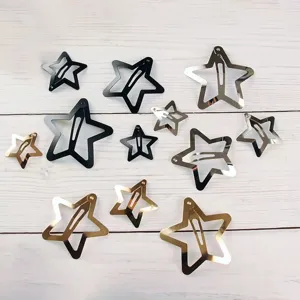 Metal Star Hair Clips Y2K Style Cute Pentagram Hair Barrettes Shiny Hair Accessories For Women Daily Styling Gift