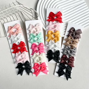 Ribbon bow hair clip details, duckbill clip design, sweet candy colors for daily wear.