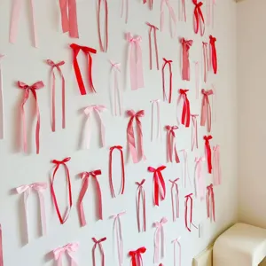 Set decorazione murale con fiocchi in nastro per feste di compleanno oggetti di scena per foto