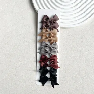Grosgrain ribbon swallowtail hair bow clips set, candy color duckbill clips for women.