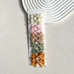Grosgrain Ribbon Swallowtail Bow Duckbill Hair Clip Set Candy Color Hair Accessories