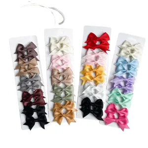 Colorful grosgrain ribbon swallowtail hair bow duckbill clips set for girls and women daily wear.