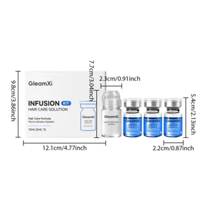 Gleamxi Haarpflege Infusion Kit Maßangaben Details zur Flaschengröße und Verpackungsgröße.