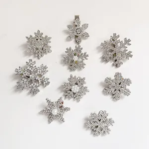Elegant snowflake pearl hair clips rhinestones duckbill clips for women winter hair styling accessories