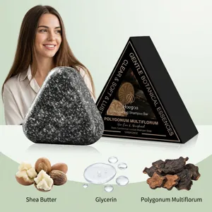HOEGOA Savon Shampoing Triangle Polygonum Multiflorum Soin Capillaire Herbe Naturel