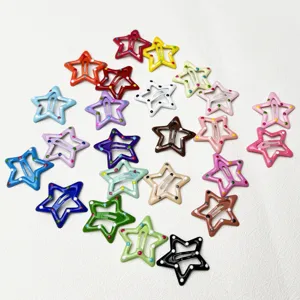 Colorful polka dot star hair clips, cute metal bb hair accessories for women and girls.