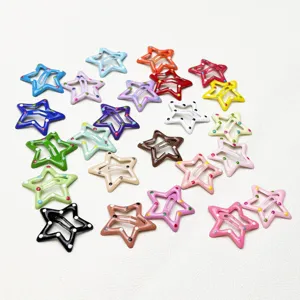 cute polka dot star hair clips sweet colorful bb clip metal side hairpins hair accessories