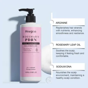 Hoegoa rosemary pdrn cooling thickening shampoo gently cleanses, refreshes scalp and hair.
