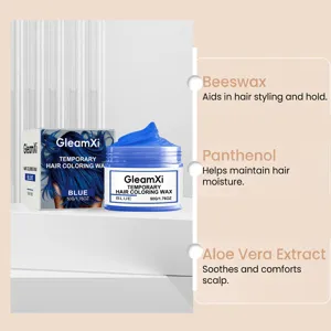 Temporäres Haarfärbewachs Detail, blaue Stylingcreme Dose mit natürlichen Inhaltsstoffen.