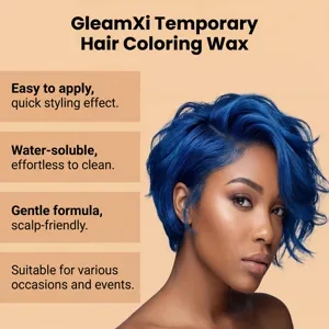 GleamXi temporäres Haarfärbewachs, einfach zu verwenden abwaschbare blaue Haarstylingcreme.