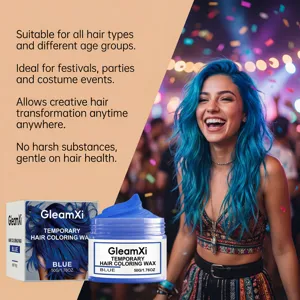 Temporäres Haarfärbewachs in leuchtendem Blau, ideal für Feste, Partys und einfaches Styling.