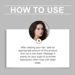 Guide d'utilisation détaillé montrant étape par étape comment appliquer le shampooing solide.