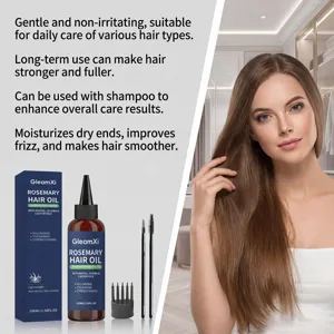 Gleamxi rosemary hair oil set with biotin and jojoba for deep nourishment and smooth hair.