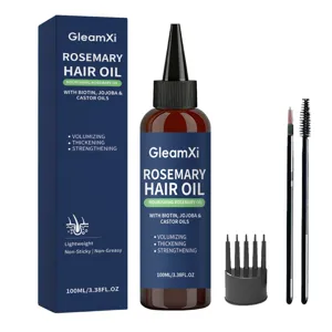 Gleamxi Rosemary Hair Oil With Biotin Jojoba And Castor Oil Nourishing Scalp Treatment Hair Growth Smoothing Hair Care Set